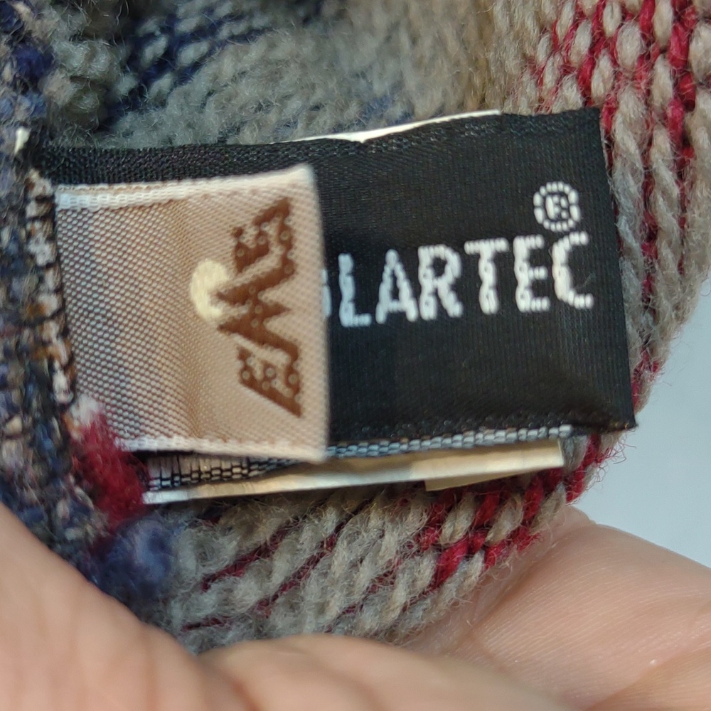 EMS Wool Geo Design Greek Key Tassel Ear Covering Fleece Inner Headband Beanie - Picture 8 of 14